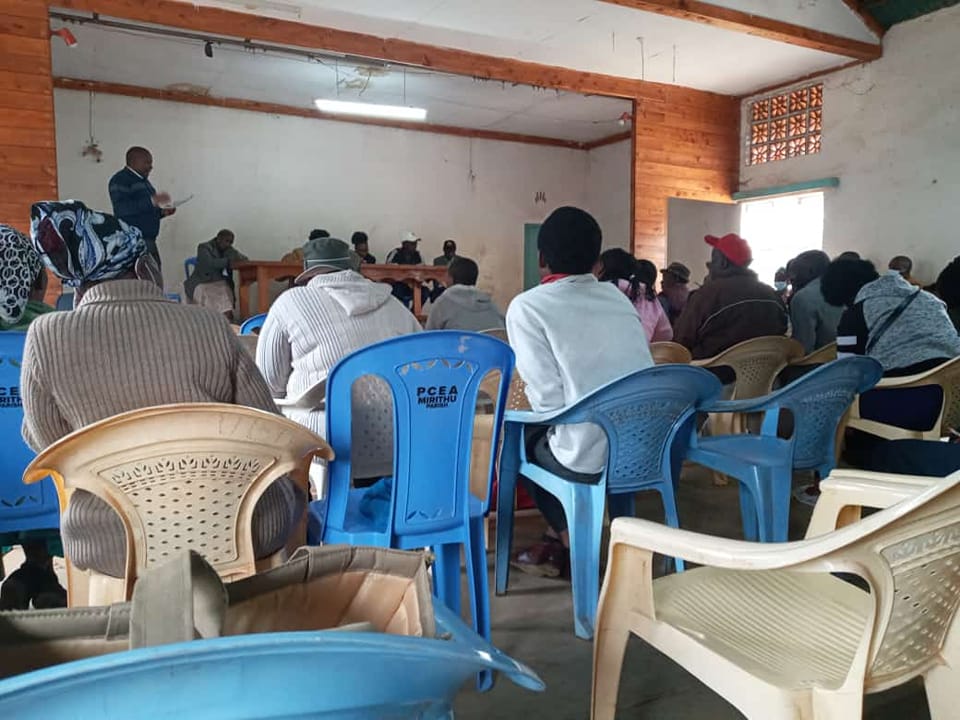 Farmers learning organic farming techniques